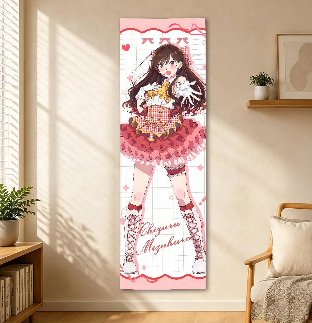 Rent A Girlfriend 1Pc Vertical Long Tapestry Set Nanami Mami Mizuhara Chizuru Sakurasawa Sumi Idol Outfit Anime Wall Hanging