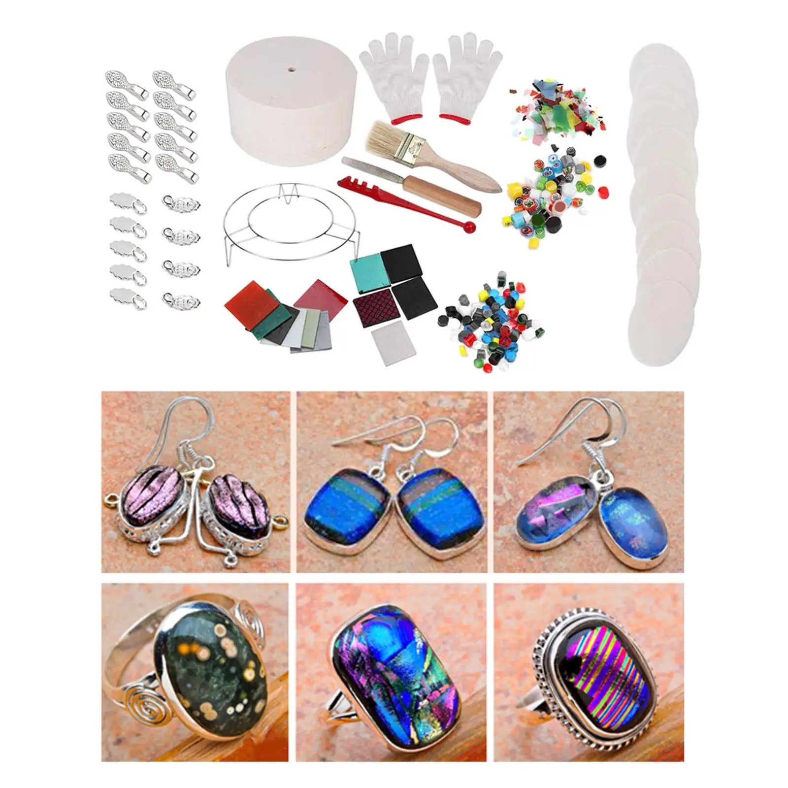 14Pcs Stained Glass Fusing Supplies Handmade Accessories Jewelry Tools