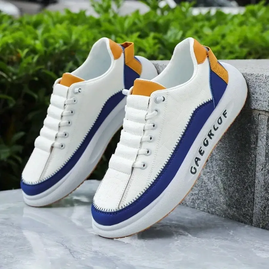 

Мужские всесезонные дышащие кроссовки для бега и тренировок на открытом воздухе — низкий верх, амортизирующая подошва из прочного ПВХ, лакированная отделка.