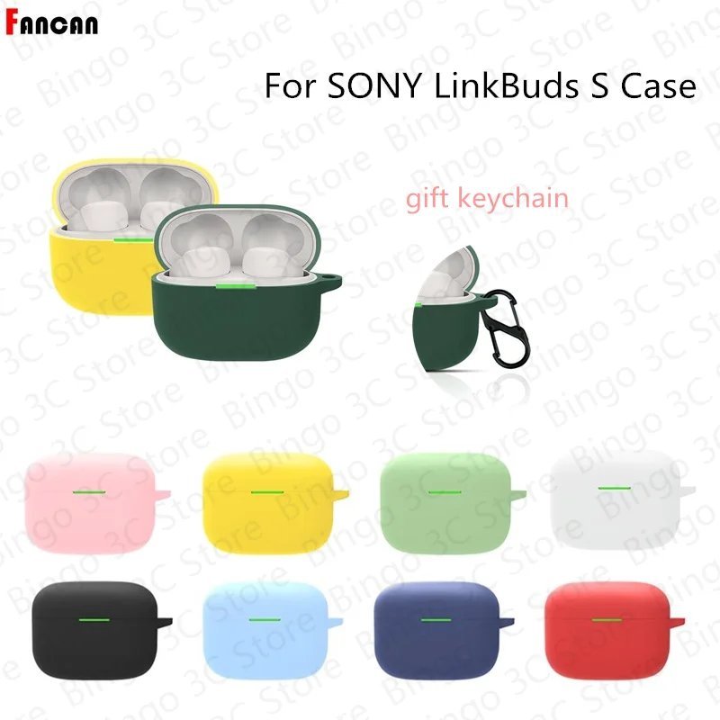 Capa de silicone para sony linkbuds s luxo macio linkbuds fone de ouvido sem fio bluetooth protetor com chaveiro para linkbuds s capa