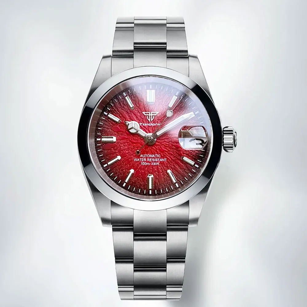 

Miyota 8215 Tandorio Lume Automatic Watch Men Mechanical Movement Purple Red Orange 36mm 39mm Sapphire Crystal Polished Bezel