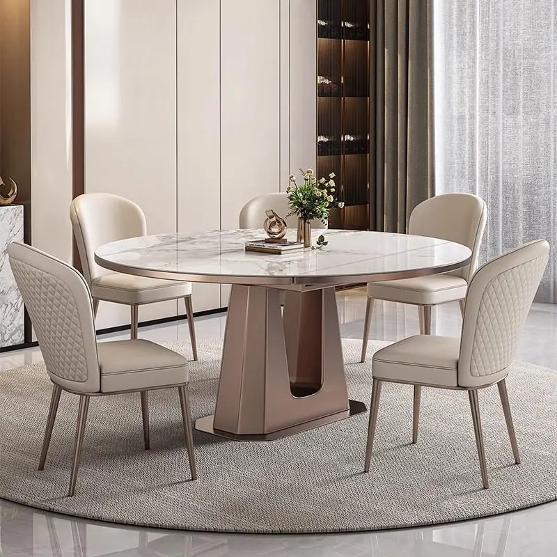 

Современный мраморный обеденный стол, стулья, небольшой круглый гостиная, письменный обеденный стол, дизайнерский прием, Mesas De Comedor, кухонная мебель