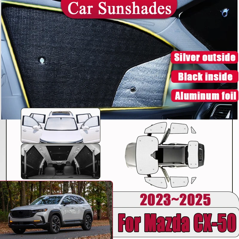 

For Mazda CX-50 CX50 GT VA 2023 2024 2025 Car Window Sunshades Windshield Sunscreen Window Coverage Anti-UV Auto Accessories