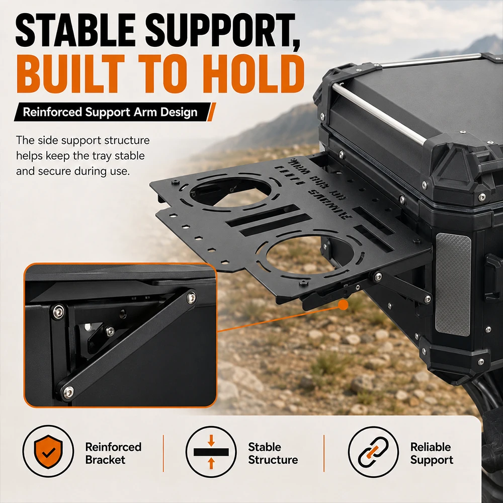 Motorcycle Trunk Tail Box Tactical Molle Panel Folding Aluminum Modular Storage Organizer for Top Case