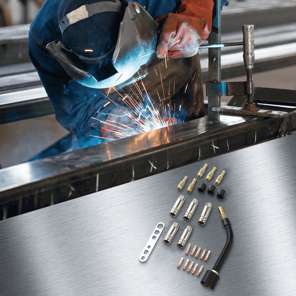 

25PCS Inert Gas Welding Accessories for 15AK and For MB15 Complete Set Including Nozzles and Insulators for Convenient Use