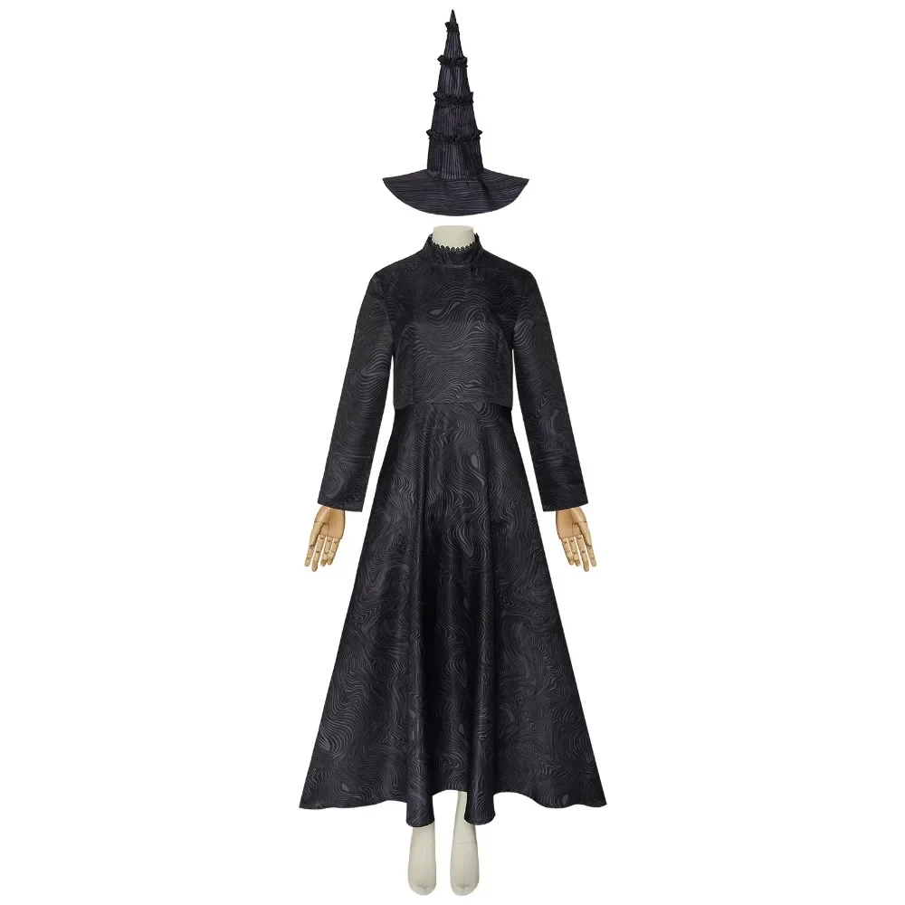 

Movie Wicked Cosplay Costume Elphaba Clothes Gotic Movie Party Role Playing Witches Cosplay Clothing Full Set Hat Magic