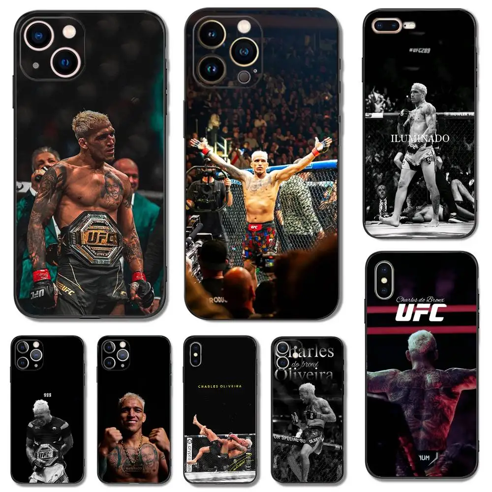 

U-Ufc Charles Oliveira Phone Case For iPhone 16,15,14,13,12,11,Pro,X,XS,Max,XR,Plus,Mini Soft Silicone Black Shockproof TPU