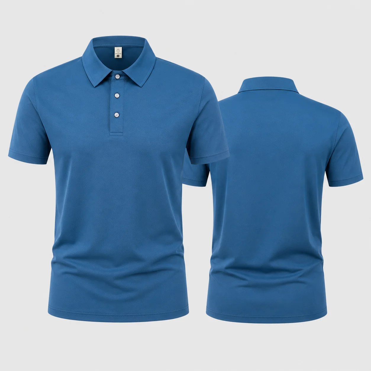 Summer Men's Business Casual Polo Shirt Quick Dry Breathable Short Sleeve Office Golf Lightweight Solid Color Performance Top