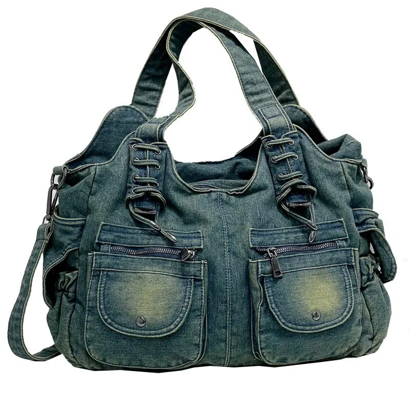 

Women's Denim Bag Vintage Blue Jean Purse and Handbags Crossbody Shoulder Wallet Large Capacity Designer Bags For Women