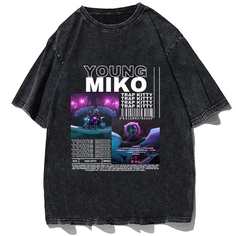 Young Miko Rap Shirt Vintage Cotton 90s Style Y2K Tshirt Men Casual Oversized Harajuku Summer Short Sleeve Unisex Cotton Tees