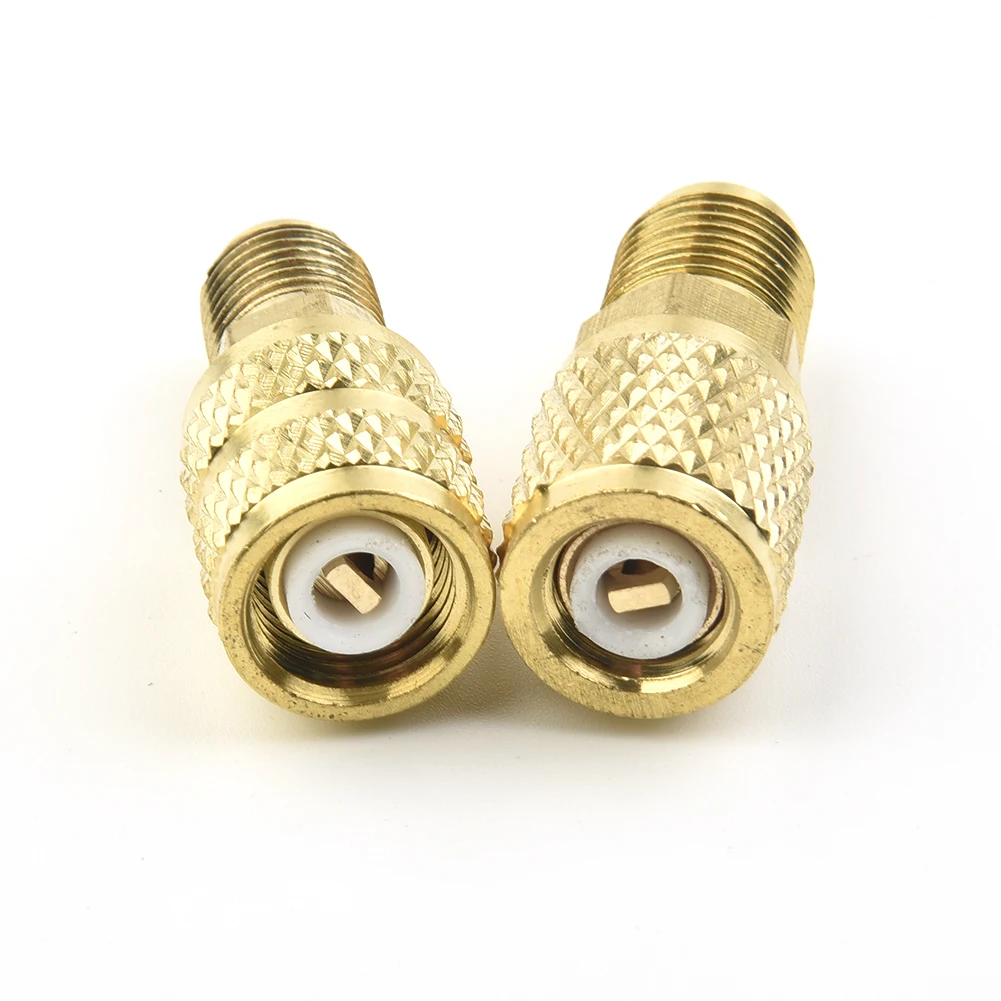 2PCS Vacuum Pump Brass Adapter R410a Adapter 5/16 SAE F Quick Couplers To 1/4 SAE For Air Conditioning Adapter Quick Coupling