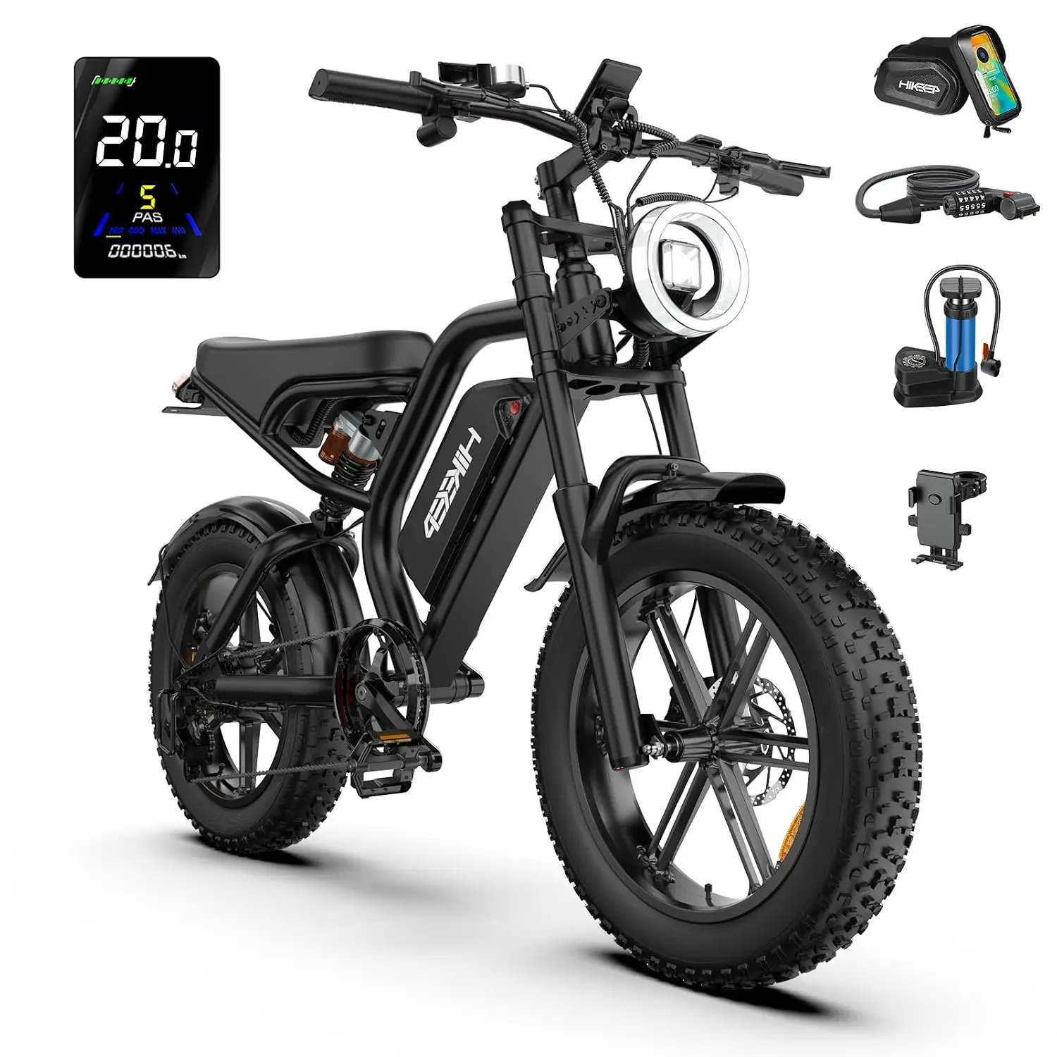 Electric Bike 48V 52V 15Ah-40Ah 1500W-3000W 16/20 Inch Fat Tire All-Terrain Mountain UL 2849, Customized