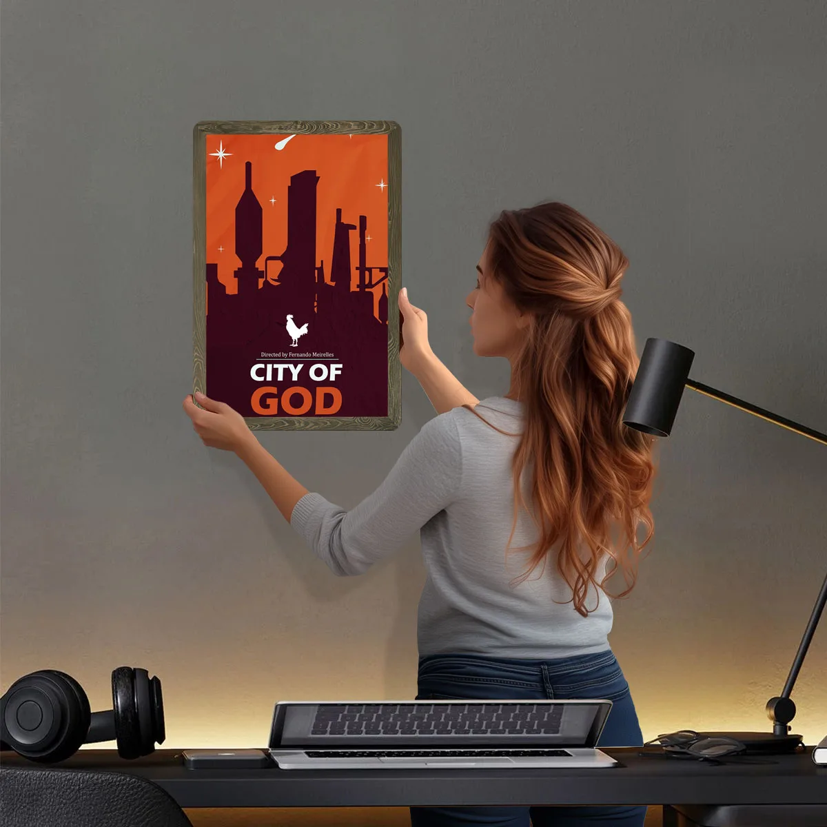 مدينة الله ريترو فيلم علامات معدنية الفيلم ملصق جدار ديكور مخصص صفيح تسجيل ل جدار الفن الديكور حمام غرفة ديكور الرجال المنزل