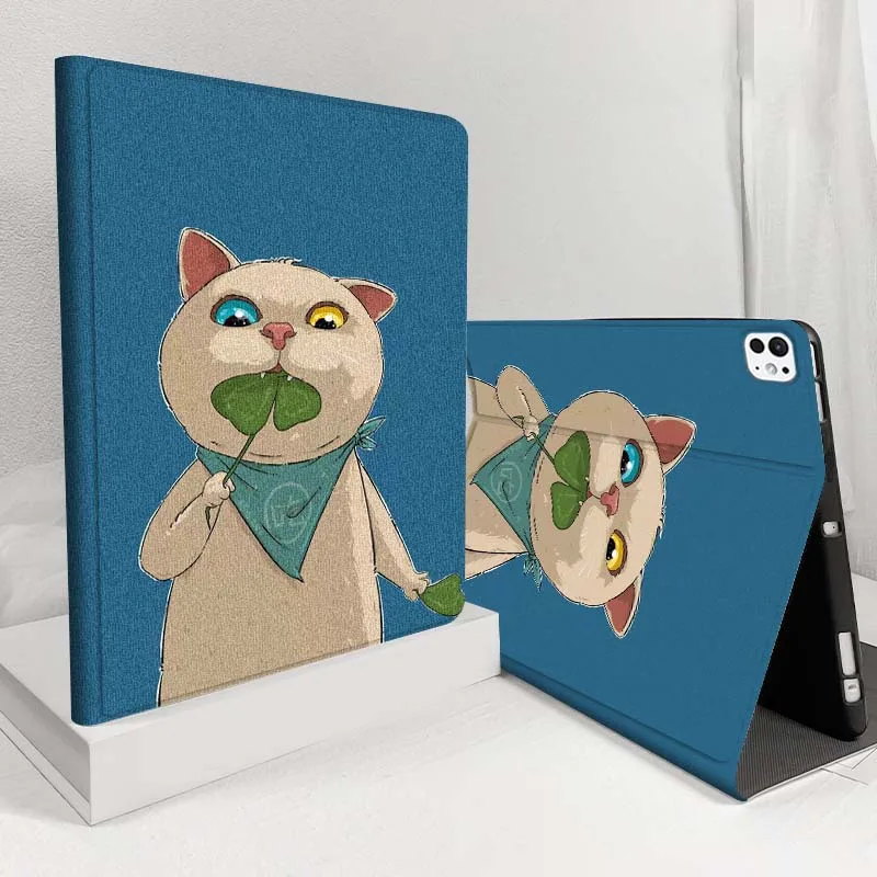 

Cat clover bandana For iPad Pro Air 5 4 3 13 11 8 7 6 5 10th 7th 6th 10.5 12.9 10.9 Tablet Case