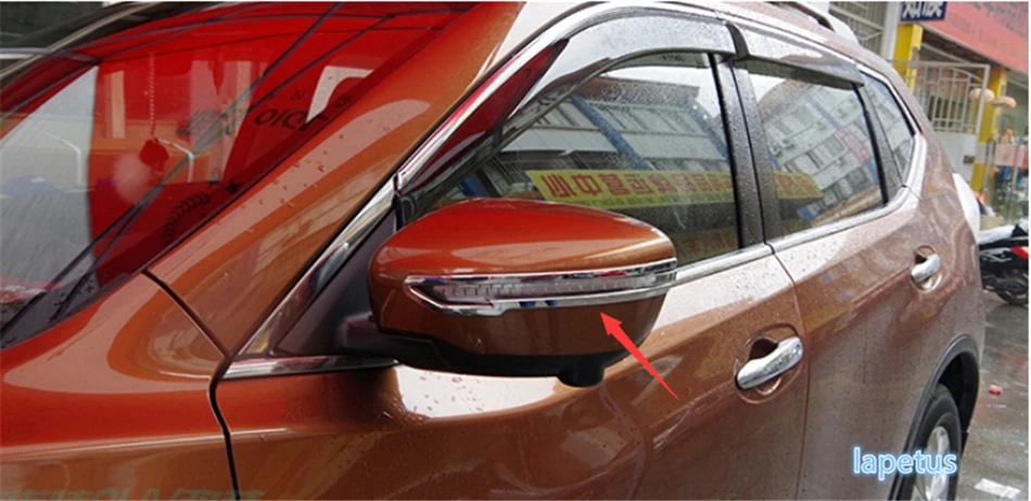 

Lapetus Fit For Nissan qashqai 2014 - 2020 ABS Chrome Rearview Mirror Strip Lid Cover Cap Trim 2 Pcs / Set