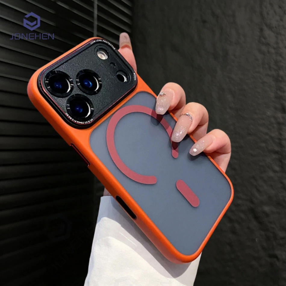 Custodia protettiva per fotocamera magnetica di lusso per iPhone 17Air 17 Pro Max 17p Hit Color Custodia rigida antiurto per Magsafe