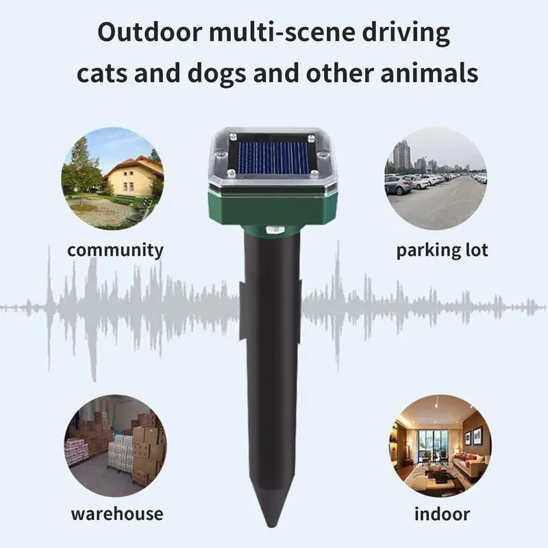 Ultrasonic Wild Cat Repellant Solar Powered Animal Repeller Anti Cat Meowing against cats Pet Repeller For Garden accessories