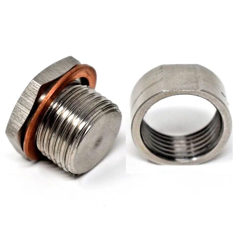 Steel O2 Oxygen Sensor Steel Weld Bung 18 x 1.5 Plug And Nut With Gasket