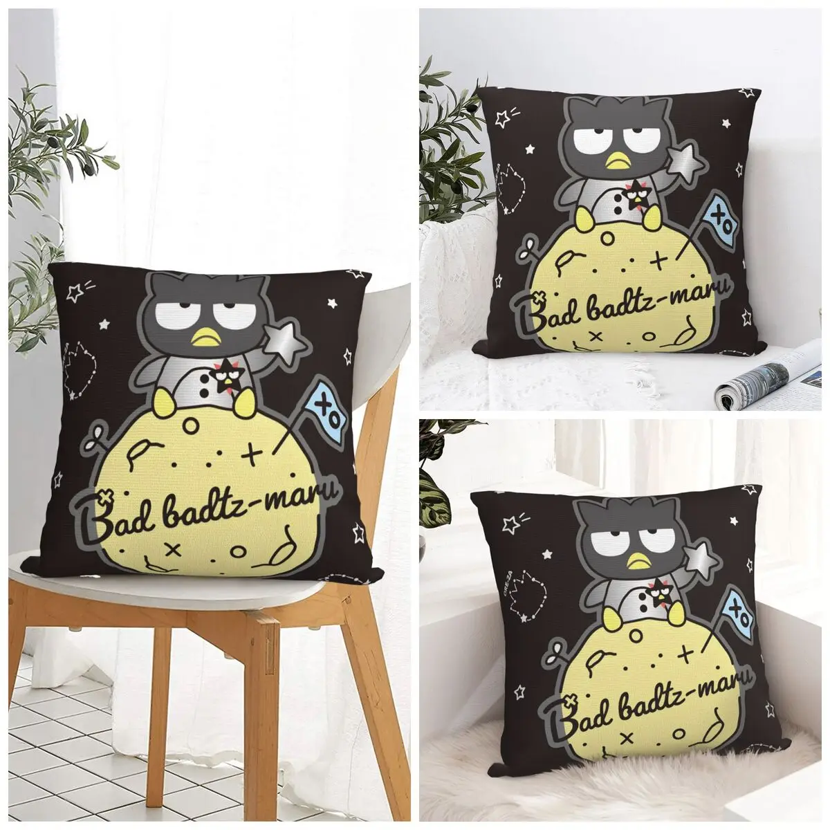 

Наволочка Bad Badtz Maru, полиэстеровая наволочка, винтажный чехол для подушки, наволочки на заказ для офиса, автомобиля, дома, декоративные