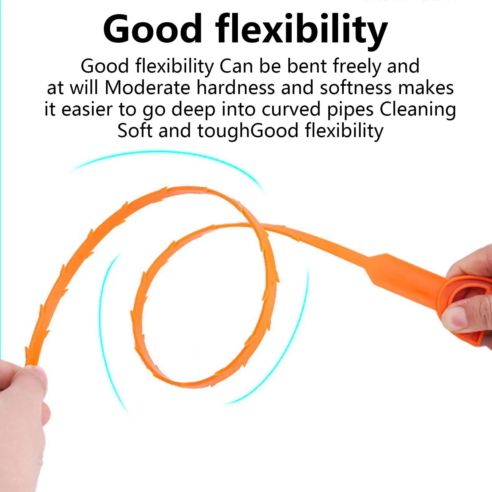 50cm/19.88 inches Plastic Drain Snake Hair Catcher Kitchen Cleaner for Bathroom and Shower Drain Premium Household Clog Remover view 2