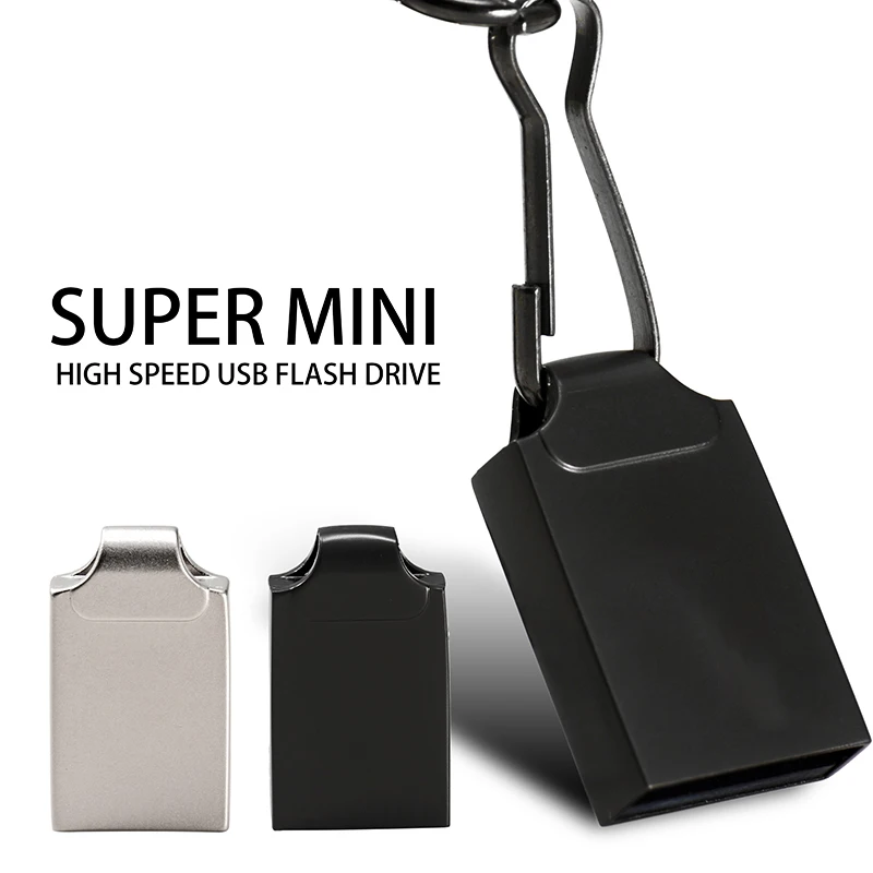 Mini Metal USB Flash Drive 128GB 64GB 32GB Black Silver Pen Drive 16GB 8GB Creative Business Gift Memory Stick Pendrive U Disk view 3