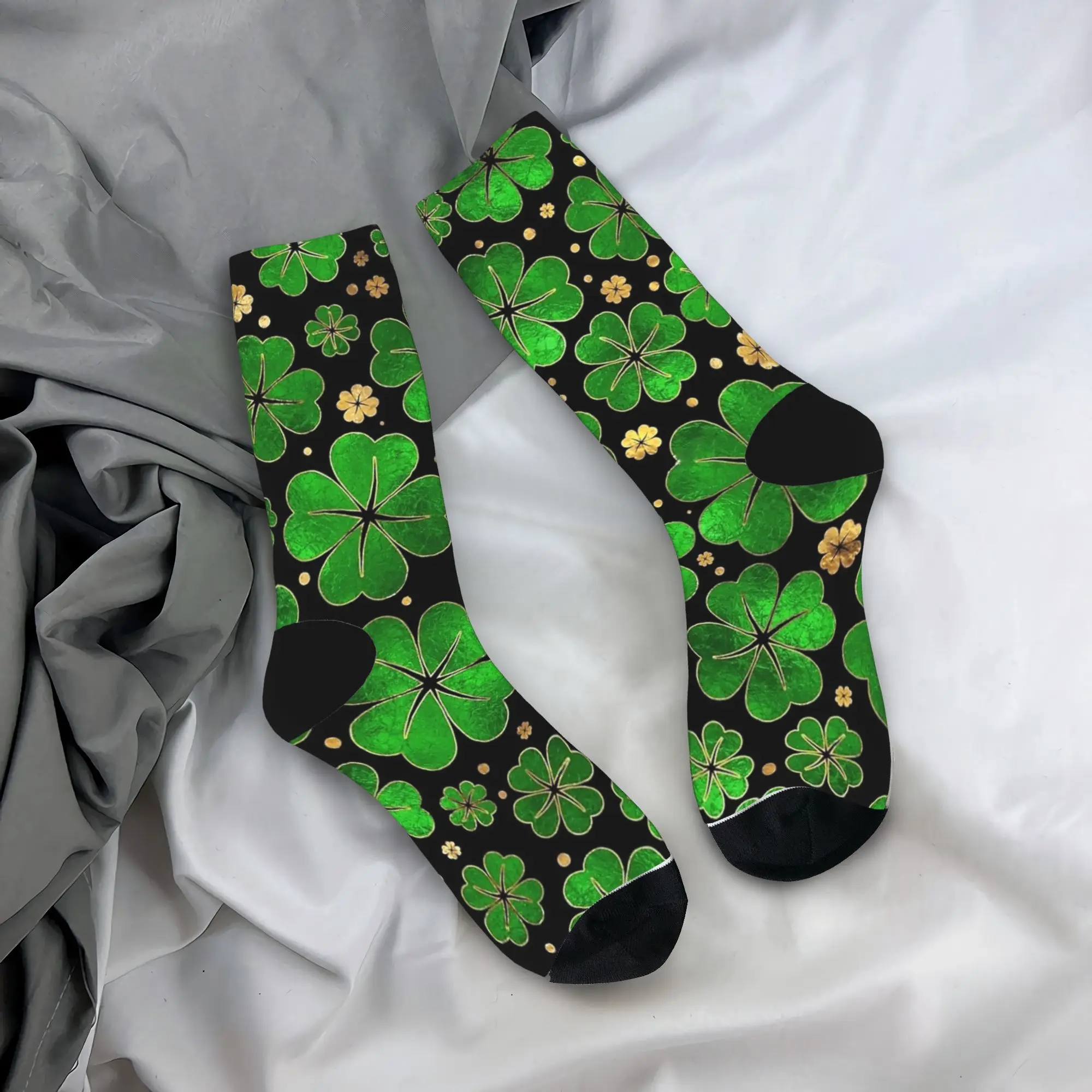 

Носки Lucky Shamrock St Patricks Day, мужские носки унисекс, мягкие дышащие повседневные носки, осенние нескользящие носки с принтом для скалолазания