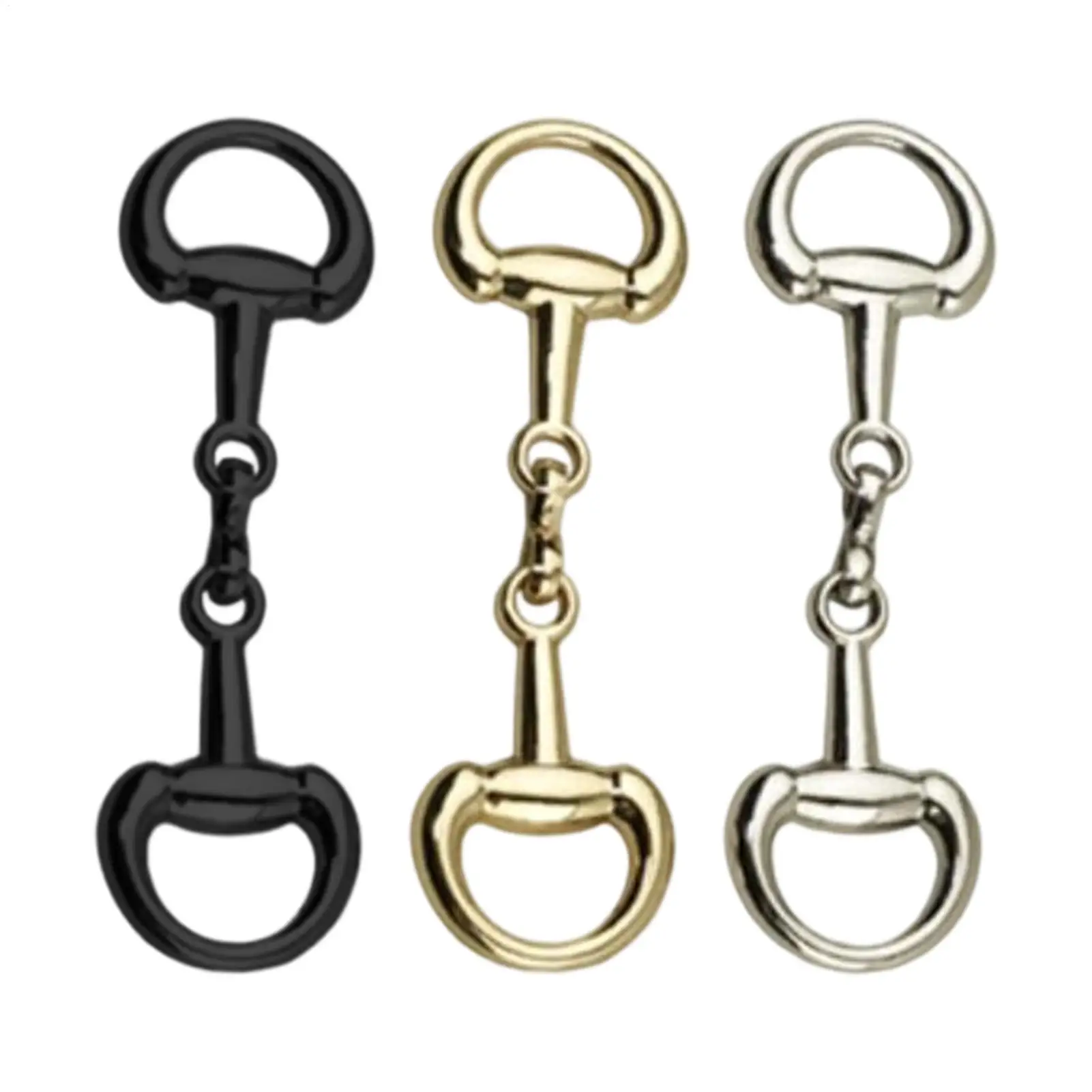 D-Ring Snaffle Bit Connectors 1PC Metal Front Panel Horse Street Buckle One Word Chain Silk Scarf Pair Buckle Luggage Accessorie