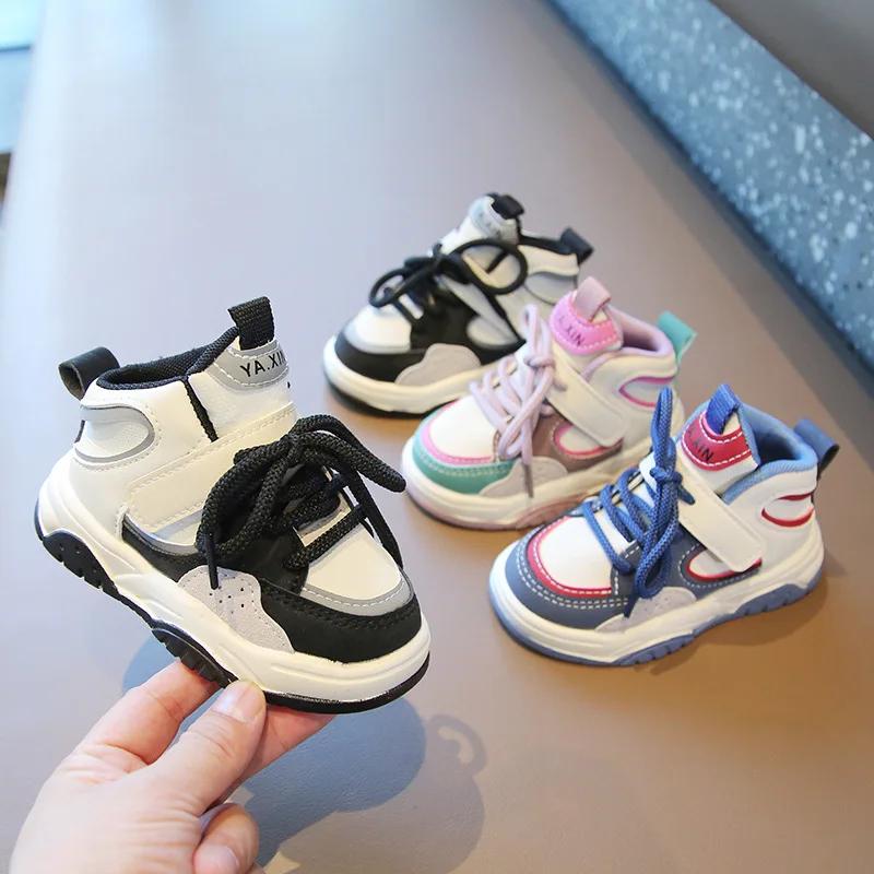 

Детские высокие кроссовки, повседневная сетчатая обувь на плоской подошве, с мягкой подошвой, на шнуровке, без застежки-липучки, для начинающих ходить детей