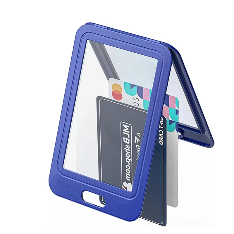 1 unidade de porta-crachá de plástico, porta-crachá de funcionário, transparente, dupla face, retrátil, porta-cartões, porta-crachá para funcionários de escritório