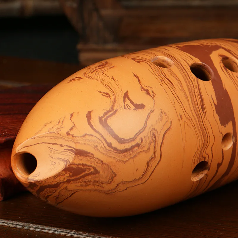 10 Holes Chinese Ancient Xun Dual-chamber Professional Ceramic Ocarina Music Flute F G A E D Tone Beginner Musical Instruments