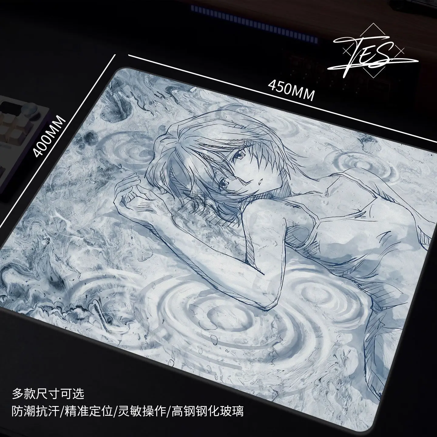 

Japanese Anime Girl Y2K Glass Gaming Mouse Pad Anti Slip Frosted Surface Desk Mat Tempered Upgrade FPS Office Mousepad Esports