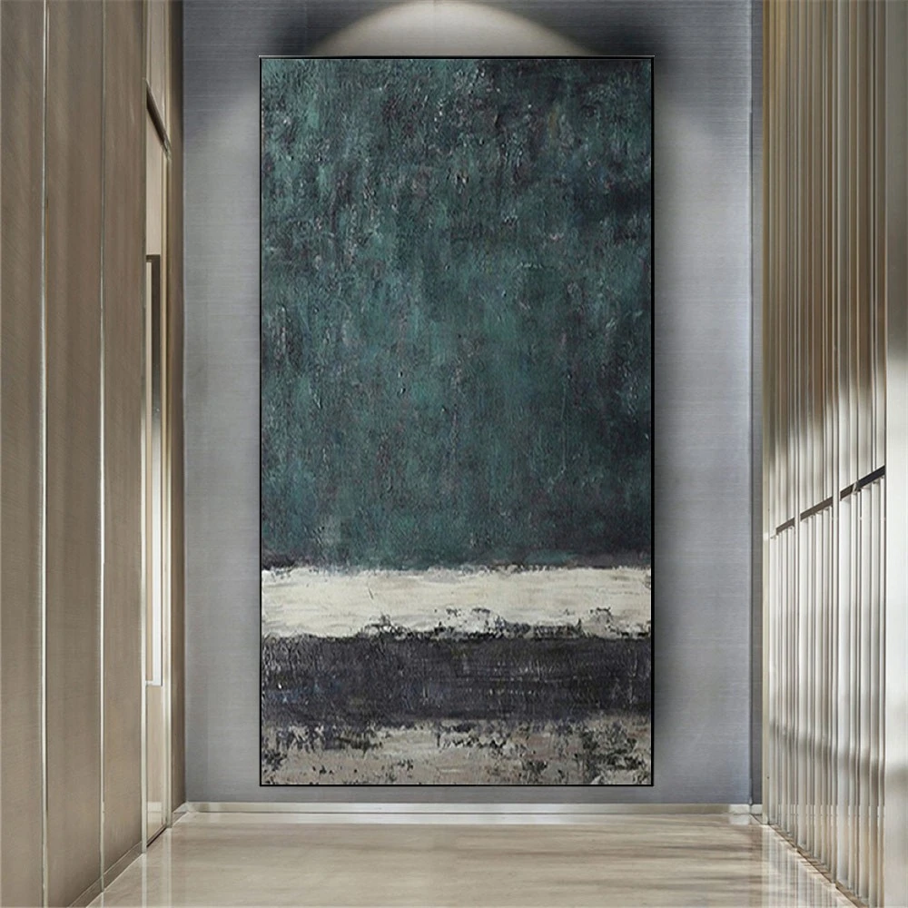 

2023 New Knife Green Wall Art Picture Modern Heavy Textured Mural Handmade Abstract Oil Painting On Canvas For Home Decor Poster