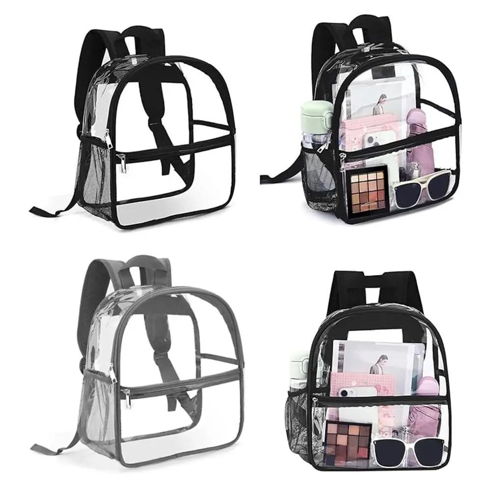 

PVC Clear Backpack Casual Waterproof Visible Knapsack Large Capacity with Adjustable Straps School Storage Backbags for Stadium