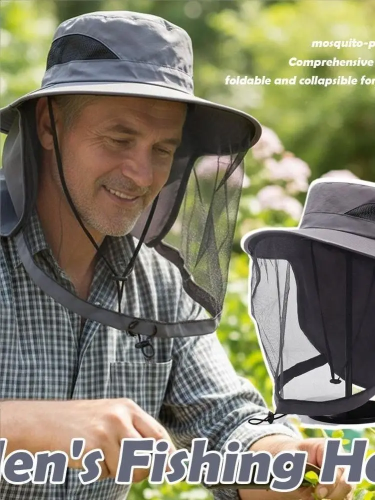 Breathable Mosquito Head Net Hat - Lightweight Bug Mesh Sun Cap for Camping Hiking Gardening, Beekeeper Protector (UPF 50+) view 3