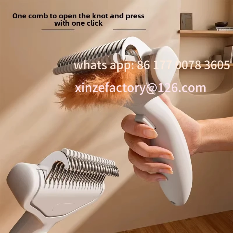 

Customizable Stainless Steel Dog Hair Removal Brush Comb Pet Hair Remover Brush For Dogs Grooming Tools