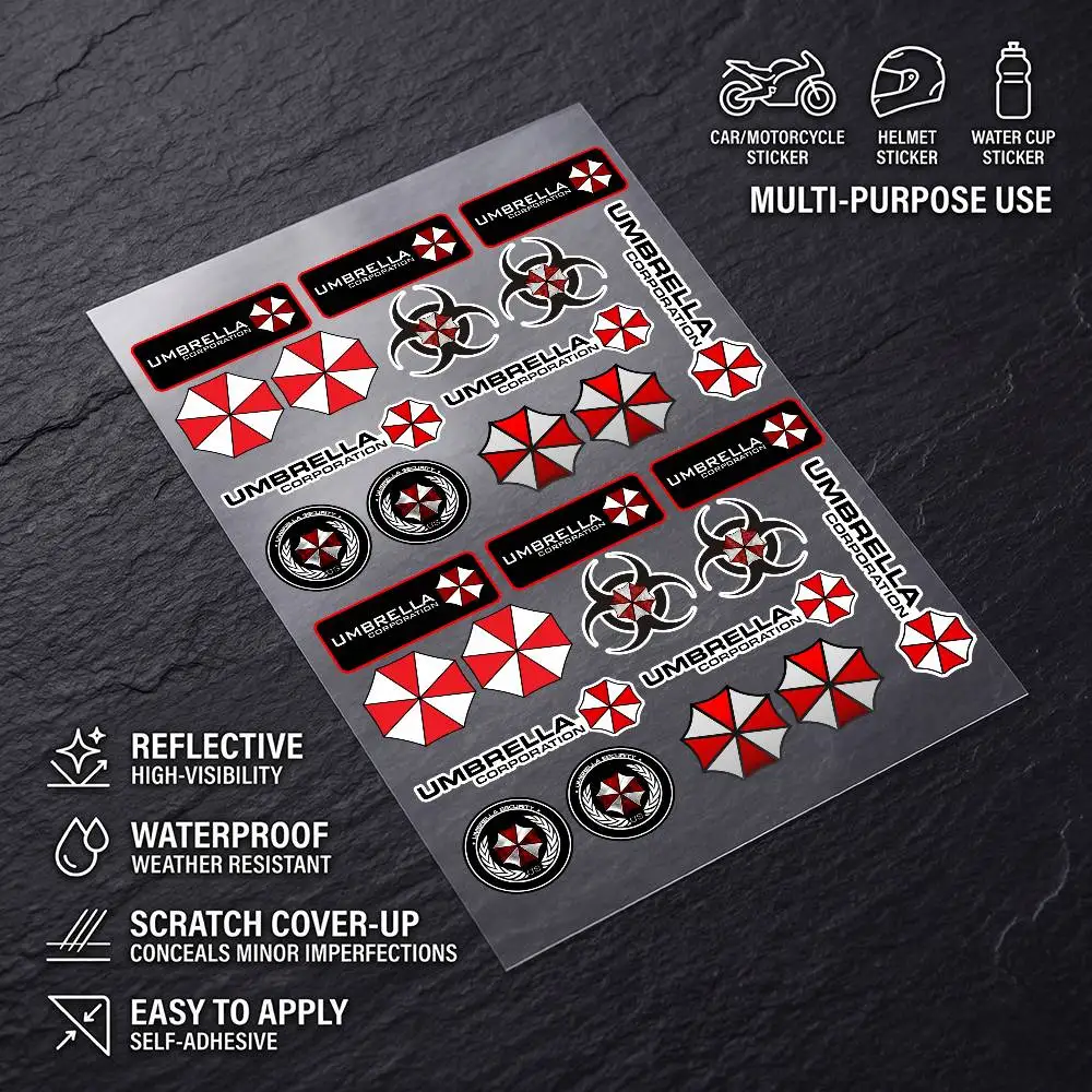 U-uMbReLlA-A Fashion Universal Scratch Resist Reflective Waterproof Stickers For Auto Motorcycle Helmet Mug Refrigerator