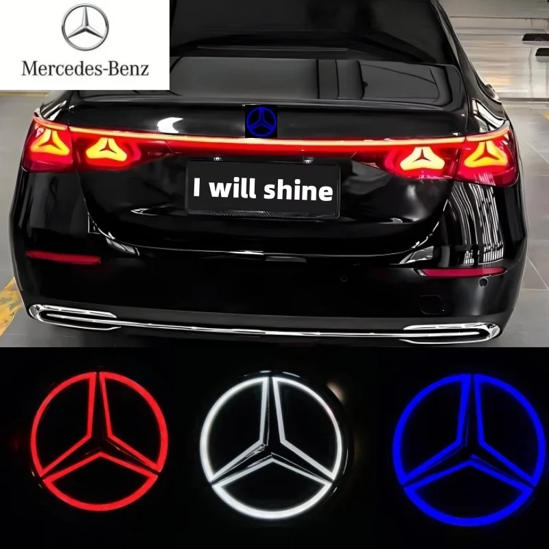 

9,5 см ABS светодиодный значок автомобиля задний багажник эмблема аксессуары для Mercedes Benz S350 S300L S A B C E Class GLA GLK