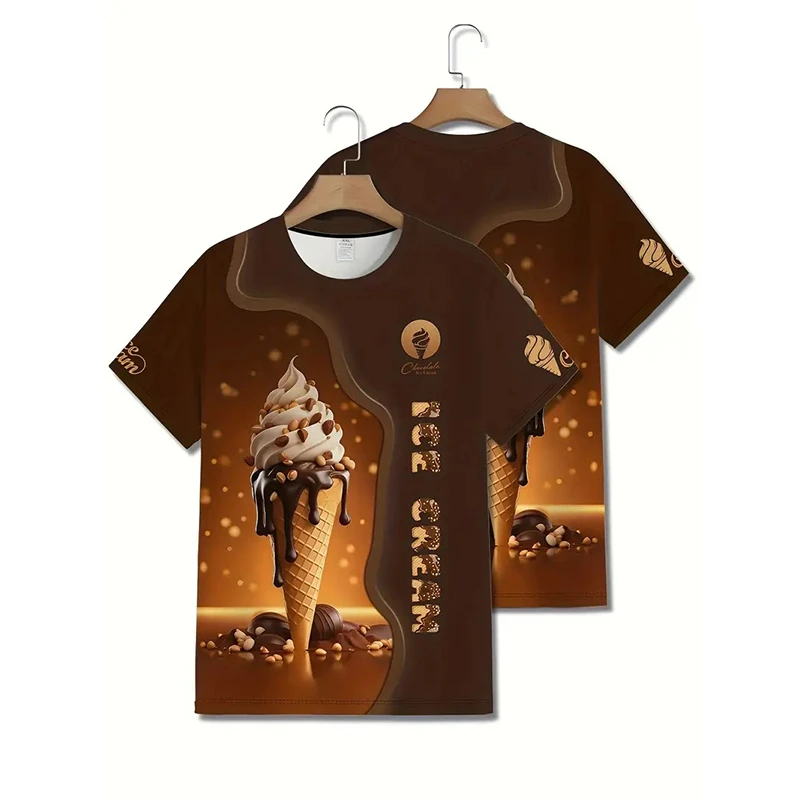 Men's Ice Cream Funny T Shirt Short Sleeve T shirt 3D Print O-Neck Shirt Men Women Party Summer Harajuku Cool Tee Tops Clothing - view 3
