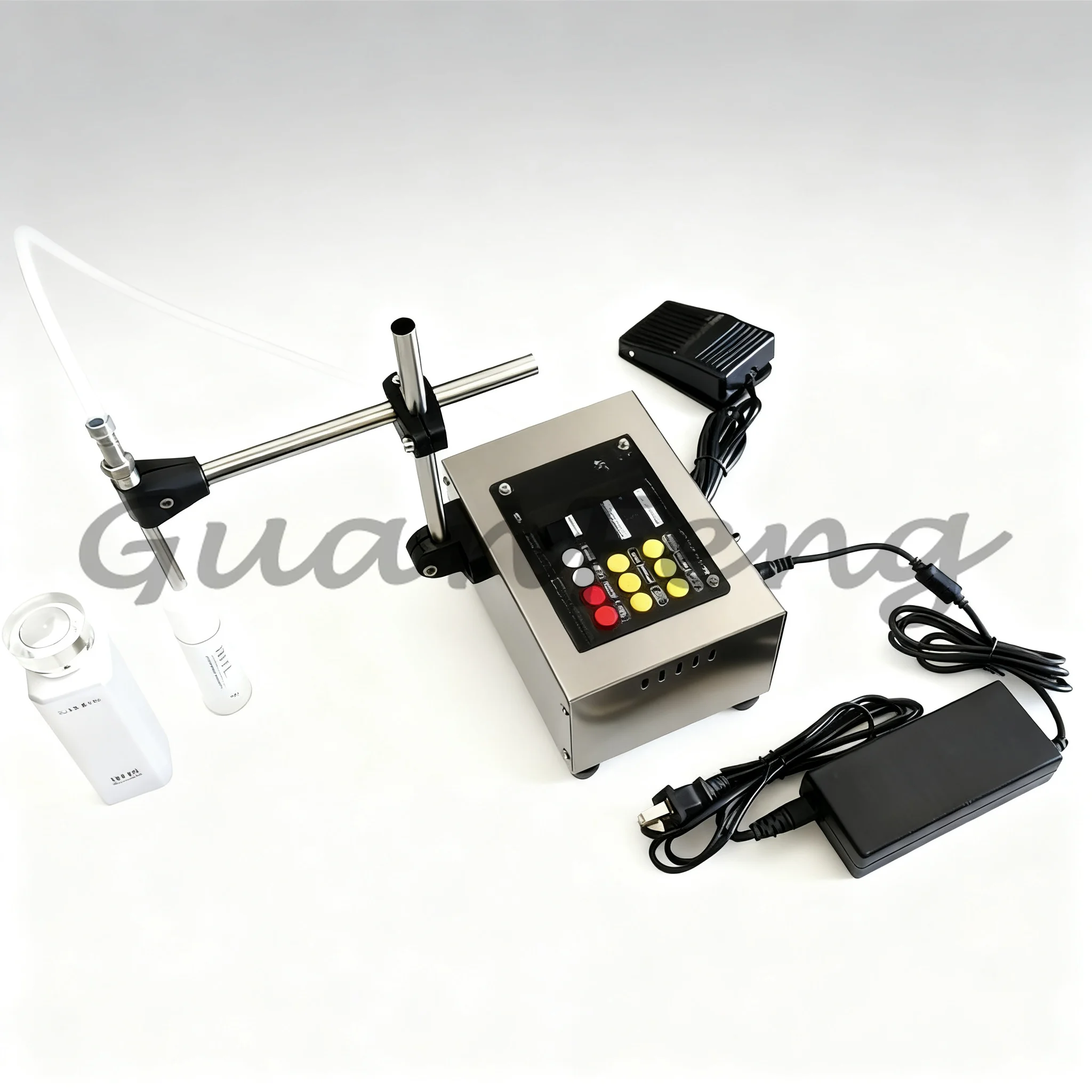 Small Batch Food Grade Liquid Filling Machine 5000ml, Diaphragm Pump Foot Pedal Filler for Juice Milk Sauce Water