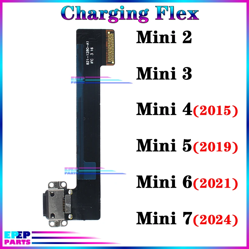 

USB Ports Charger Dock Connector for Ipad Mini 2nd 3rd 4th 5th 6th 7th 2 3 4 5 6 7 2015 2017 2021 2024 Generation Charging Flex