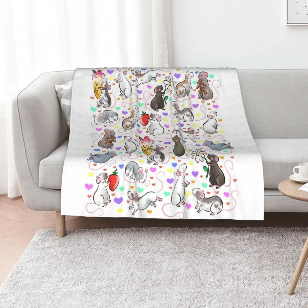 

I love rats Throw Blanket Decorative Throw Quilt sofa bed Beach Blankets