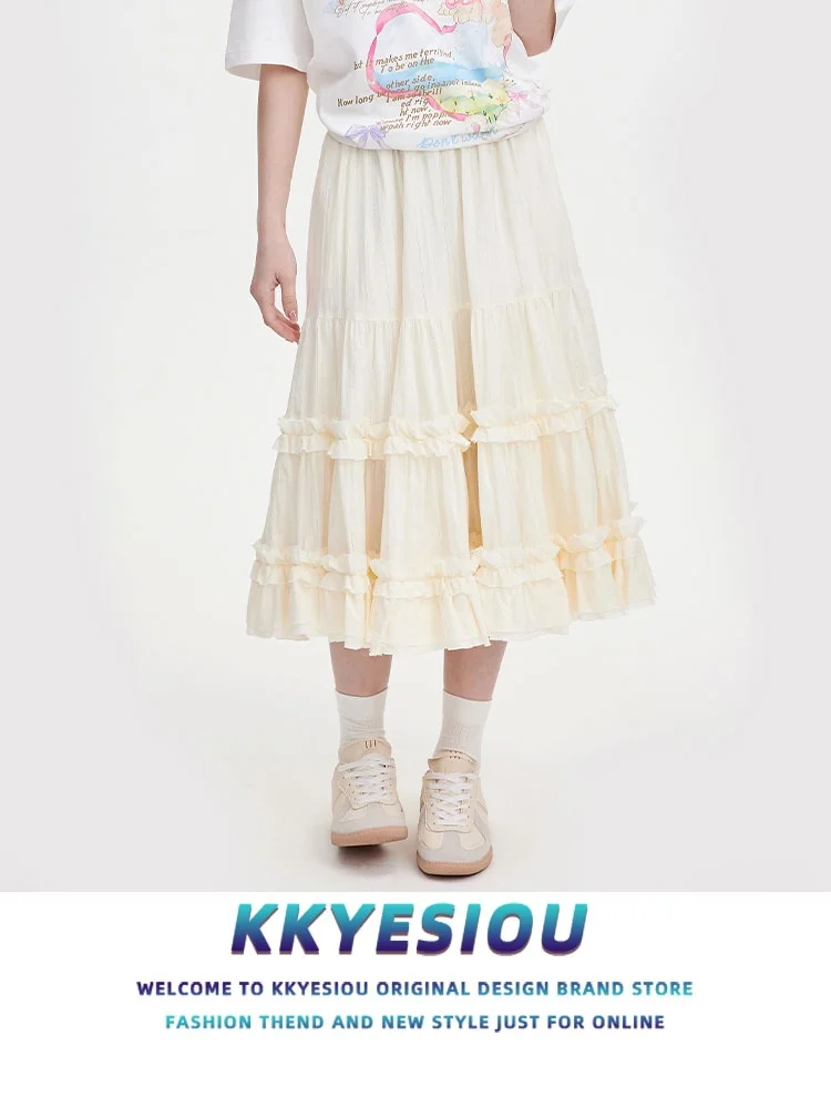 

Юбка женская плиссированная с высокой талией, повседневная, в стиле A-Line, для кампуса, уличная мода, 100% хлопок, средней длины, лето 2024