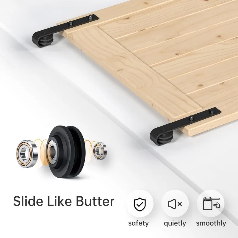 24" x 84" sliding barn door Comes with 4' barn door hardware and handles Easy to install Suitable for interior rooms storage