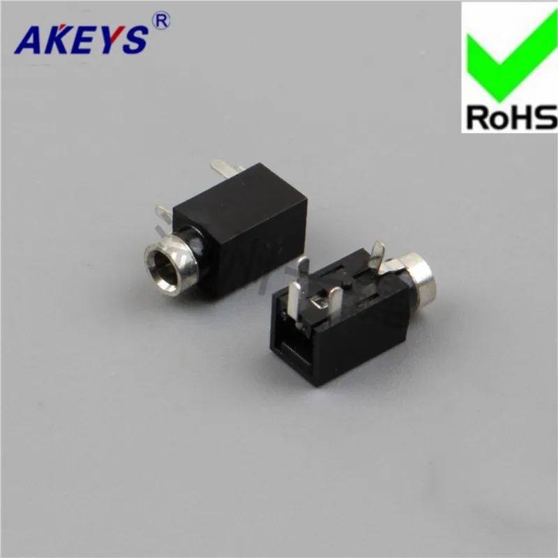 10 PCS PJ-210B Power Socket 2.5 headphone Socket 3 foot pin 1 fixed foot 2.5MM socket master