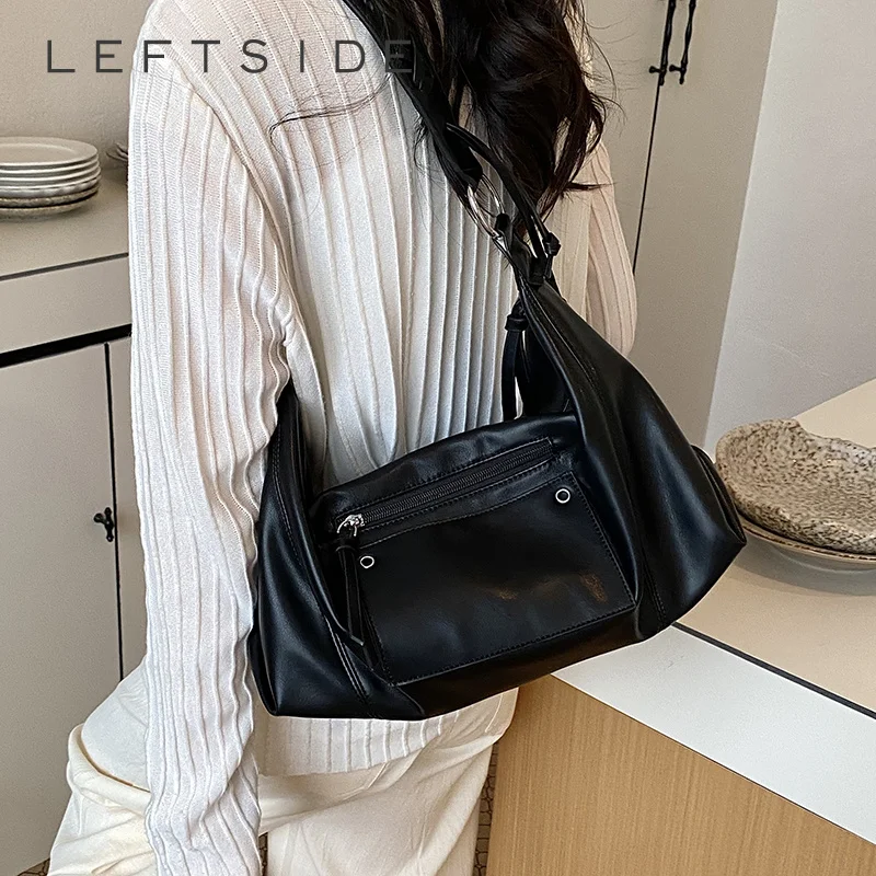 

Women Soft PU Leather Hobo Bag Large Capacity Underarm Shoulder Purse 2026 Summer New Trend Solid Color Simple Handbags