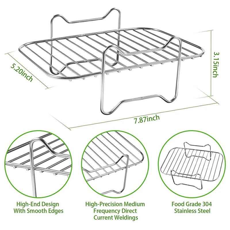 رف مقلاة هوائية للنينجا فوودي ، سلة مزدوجة ، ملحقات مقالي الهواء ، رف تجفيف ، DZ201 ، DZ401