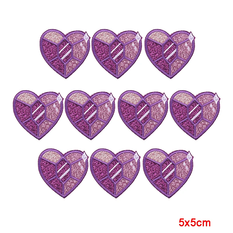 10 Stück Funkelnde Diamant-Schleifen-Herz-Aufnäher zum Aufbügeln, Stickerei-Patches aus Glitzermaterial für Westen und Taschen, Funkelnde Geschenkidee für Mädchen – Detail 40