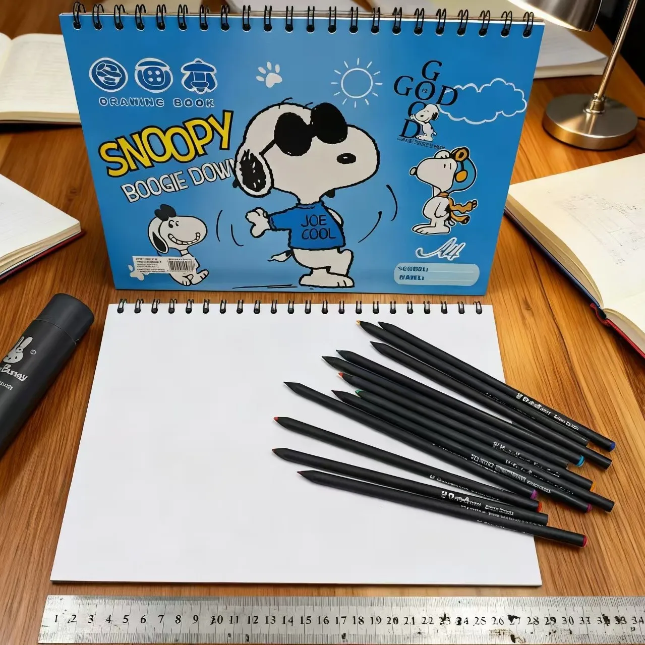 Snoopy Sketchbook Drawing Book 30Page Art Book Hand-drawn Book Blank Thickened Coil Loose-leaf Hard Shell Flip Watercolor Hand