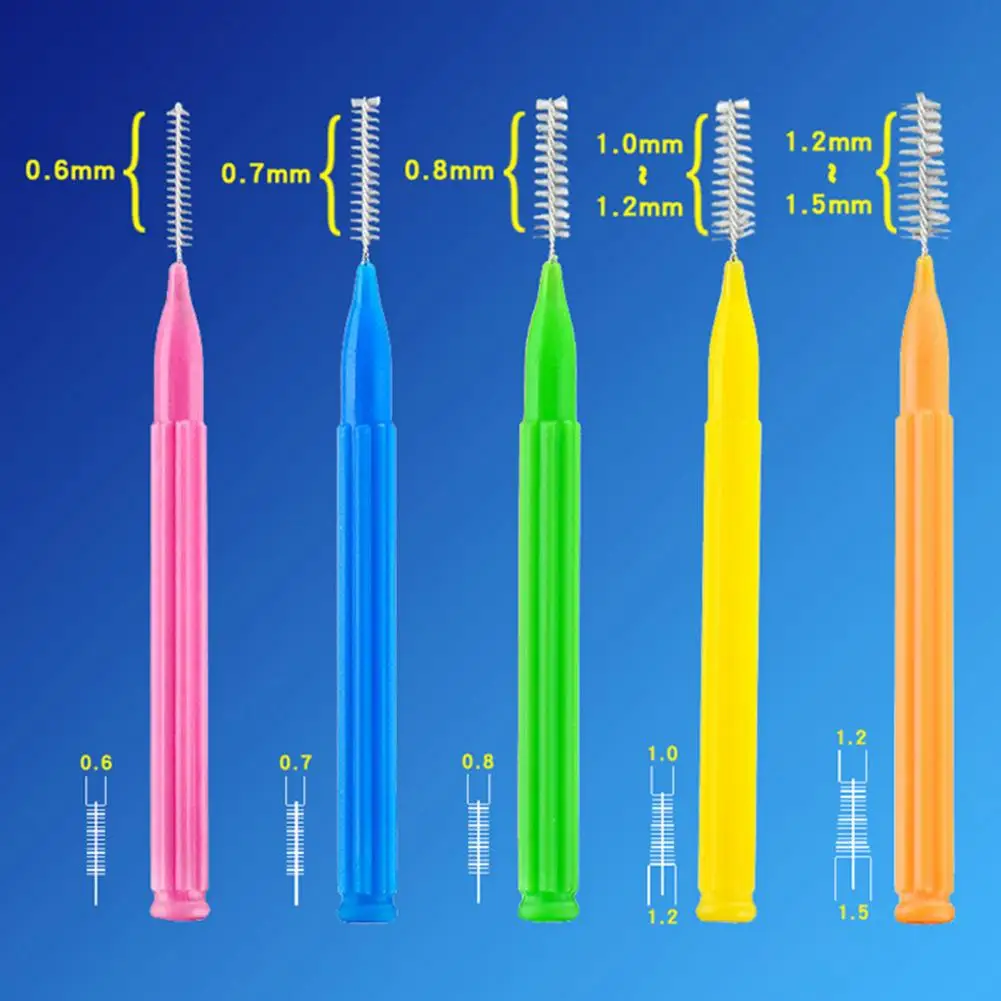 Cepillo de limpieza Interdental Universal, práctico cepillo de empuje de dientes saludables, agarre cómodo, caja de 40 unids/lote