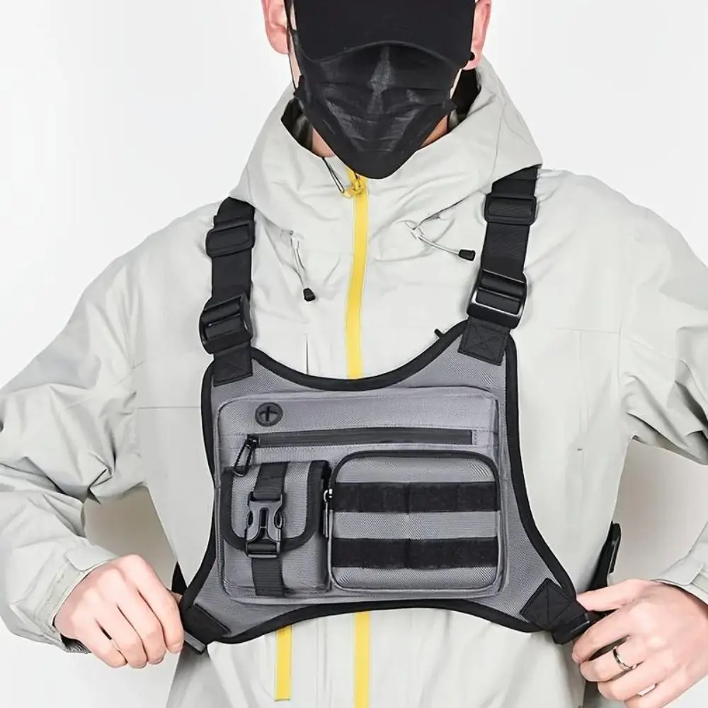 

Adjustable Sports Vest Bag Multi-functional Water Resistant Outdoor Chest Bag Lightweight Oxford Cloth